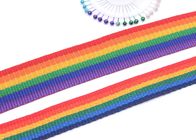 T008 Rainbow Stripe Polyester Anyaman Trim